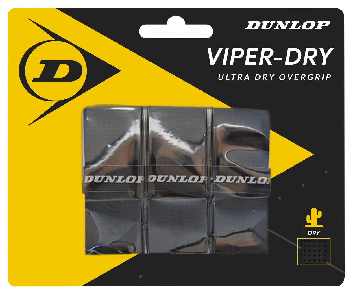 Tennis racket overgrip DUNLOP VIPERDRY 3pcs. black