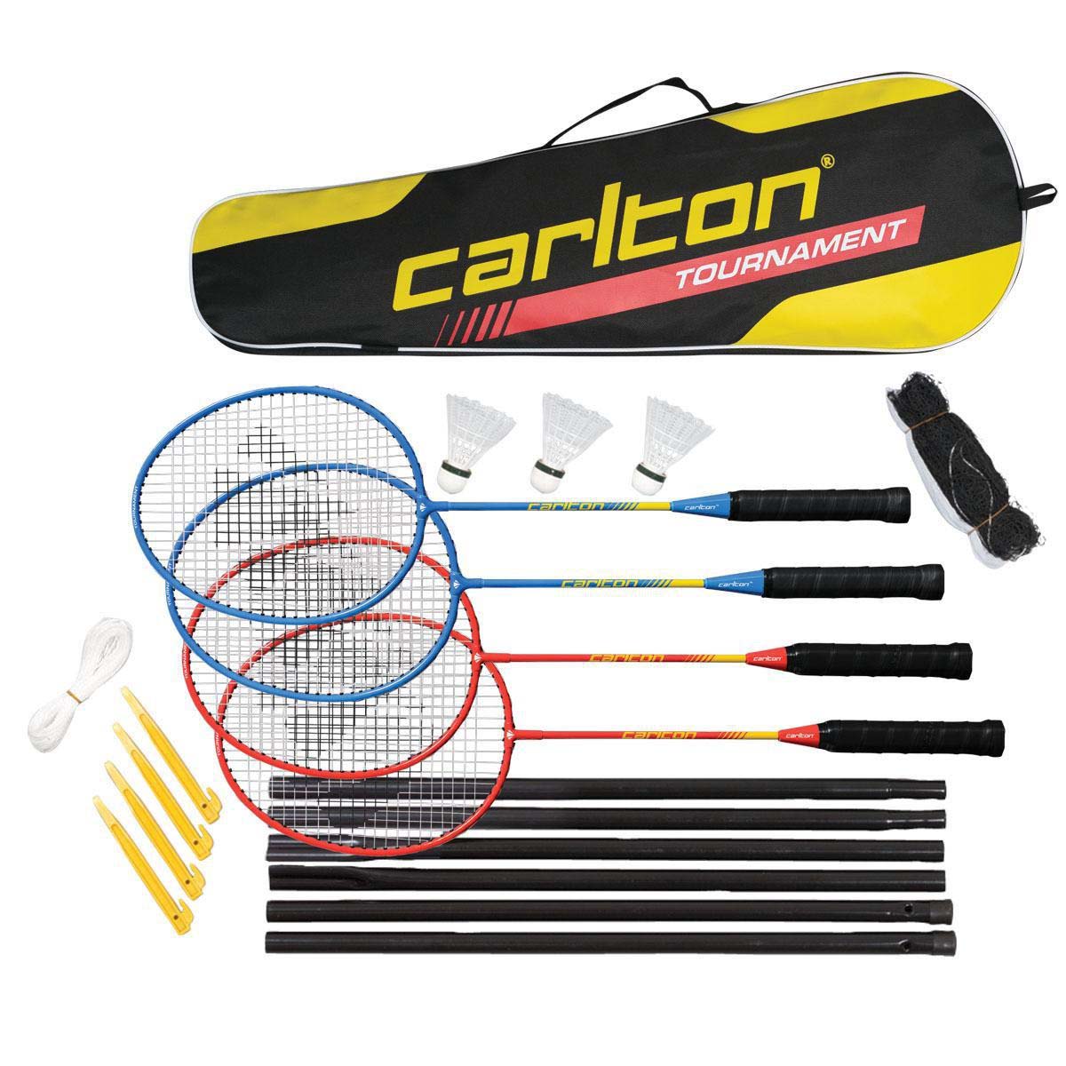 Badminton set Carlton TOURNAMENT G3 4 rackets+3shuttlecocks+net+bag