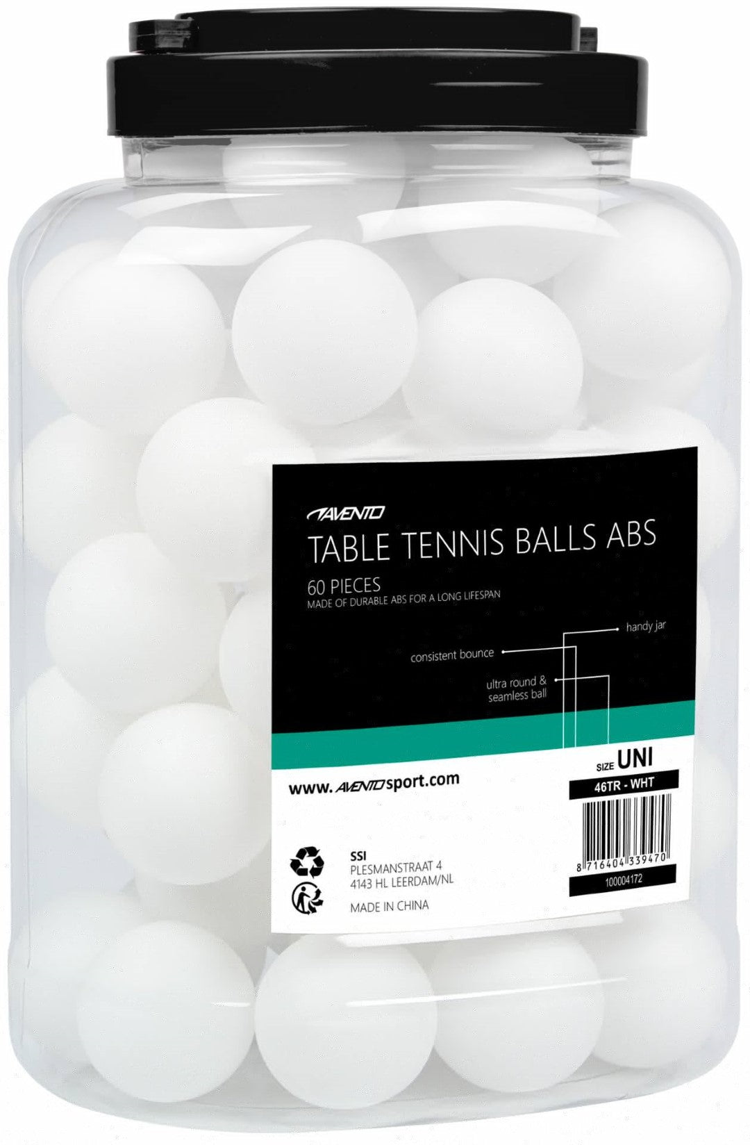 Table tennis balls AVENTO 46TR 60pcs white