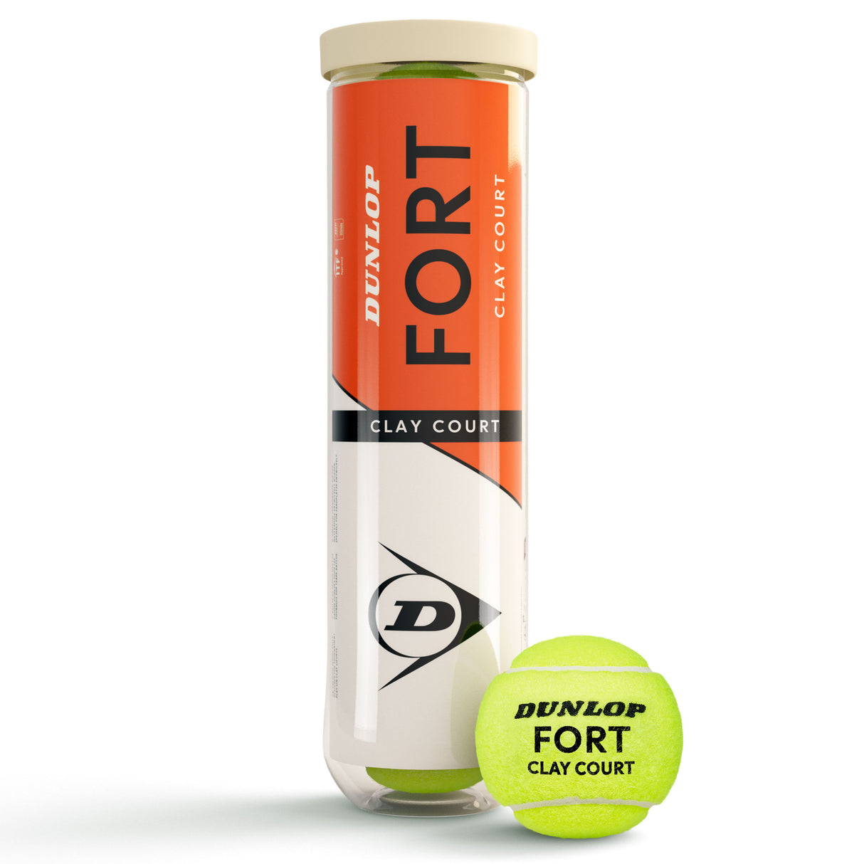 Tennis balls DUNLOP FORT CLAY COURT Premium 4-tube ITF