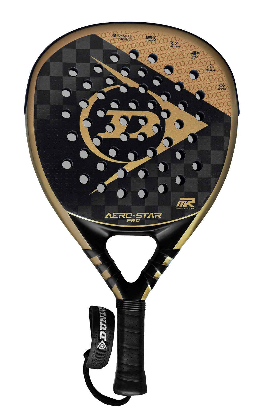 Padel bat Dunlop AEROSTAR PRO 16K Carbon 370g, Ramiro Moyano