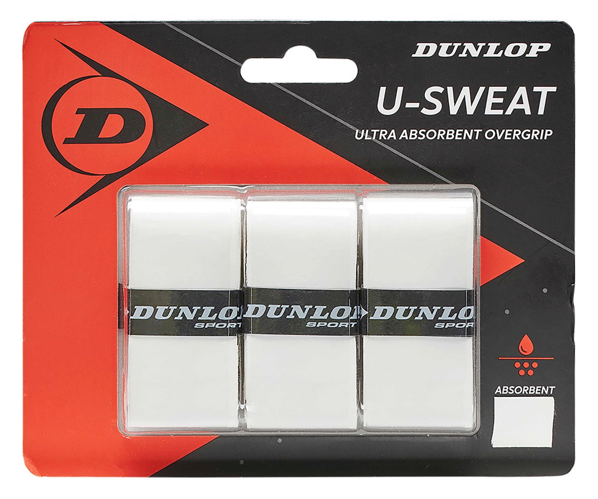 Tennis racket overgrip DUNLOP U-SWEAT 3pcs. white