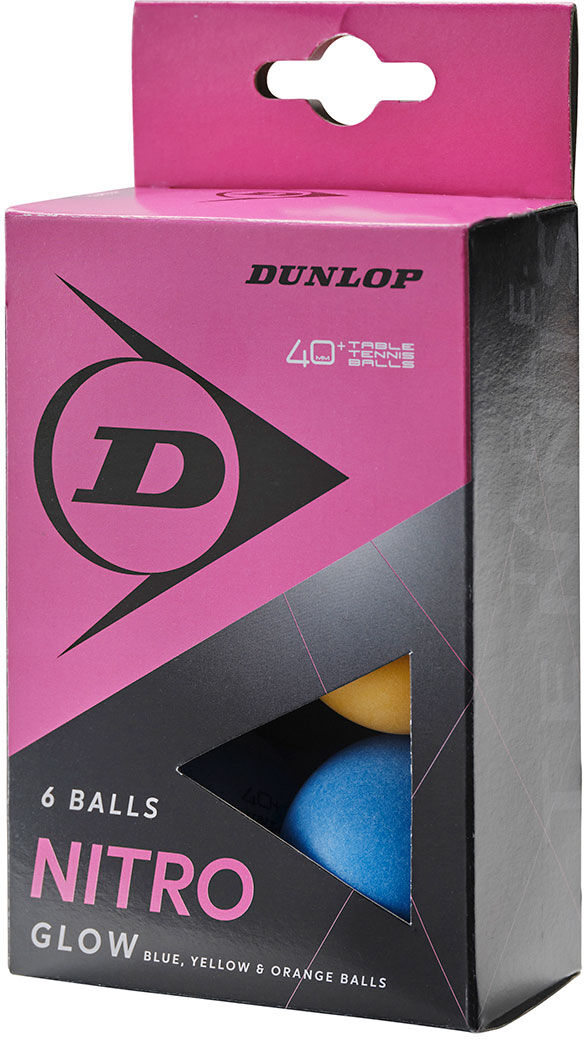 Table tennis balls Dunlop NITRO GLOW 6pcs.